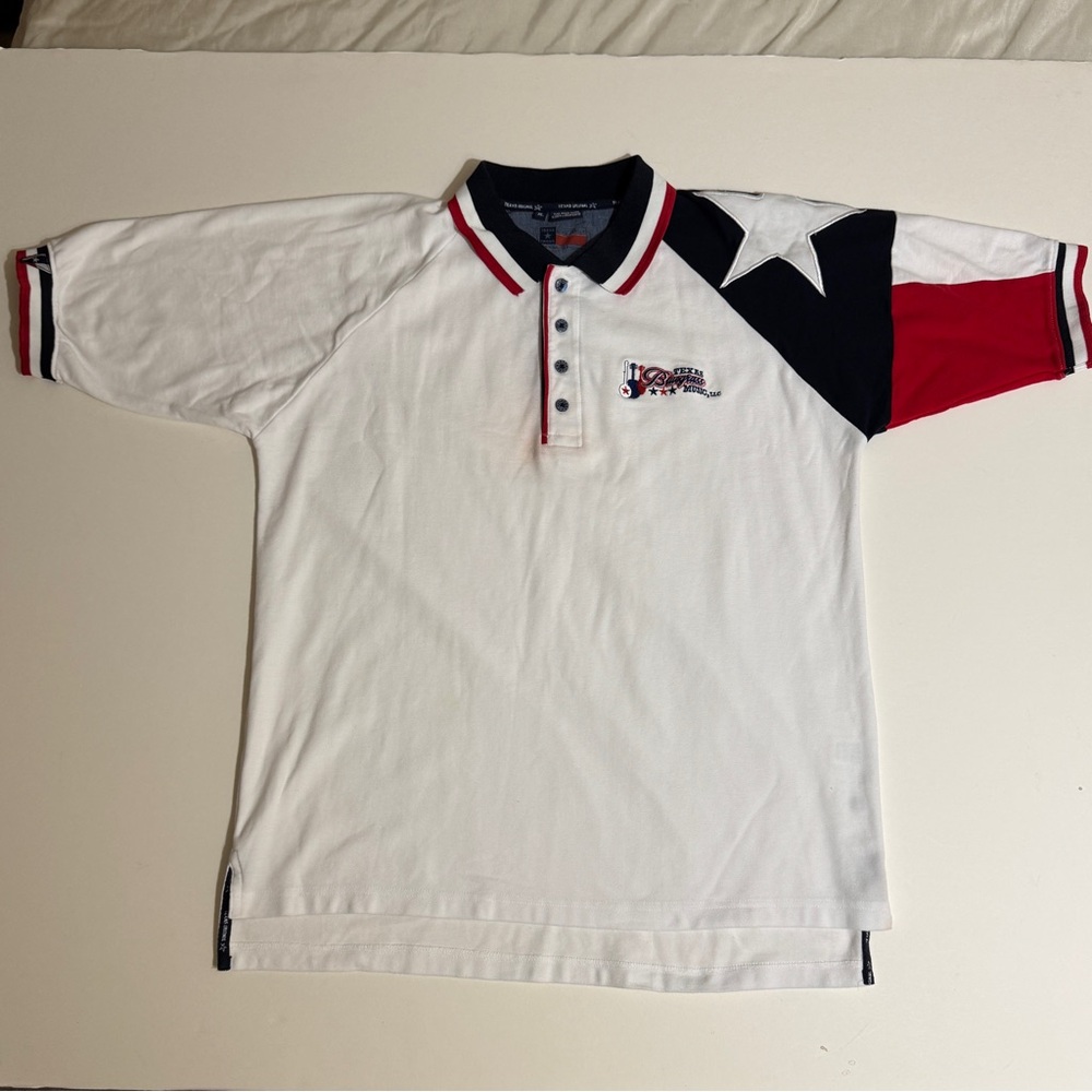 Rock Point Men's XL Texas Flag Polo Embroidered Vintage 2004 Bluegrass Music LLC